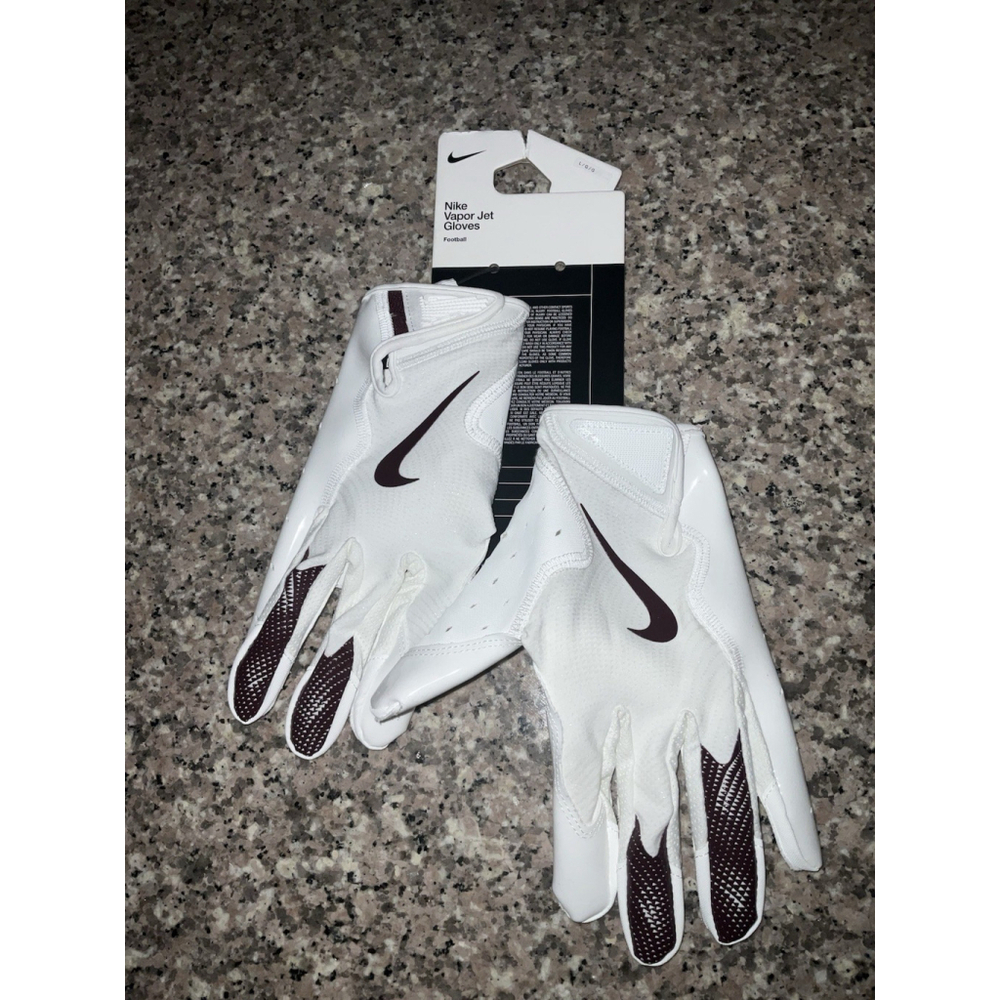 NIKE VAPOR JET FOOTBALL GLOVES Size Large White